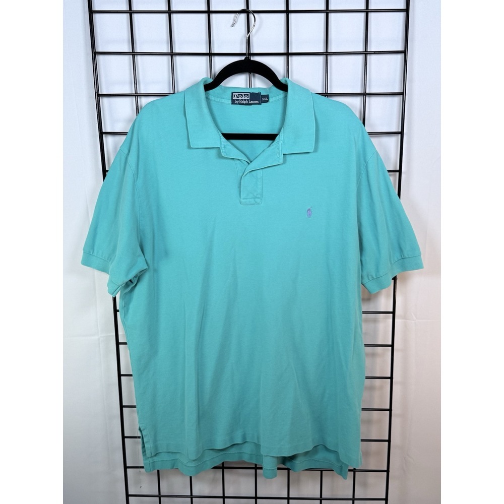 Polo by Ralph Lauren Classic Polo Shirt Mens XXL Turquoise Coastal 90s Vintage
